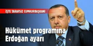 Hükümet programına Erdoğan'dan müdahale