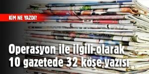 14 Aralık medya operasyonuyla ilgili 10 gazetede 32 köşe yazısı yazıldı