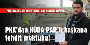 PKK'dan HÜDA PAR'lı başkana tehdit mektubu!