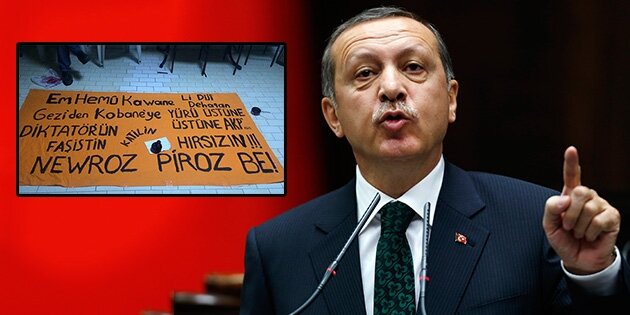 Adının bile olmadığı pankarttan Erdoğan' hakaret gözaltısı